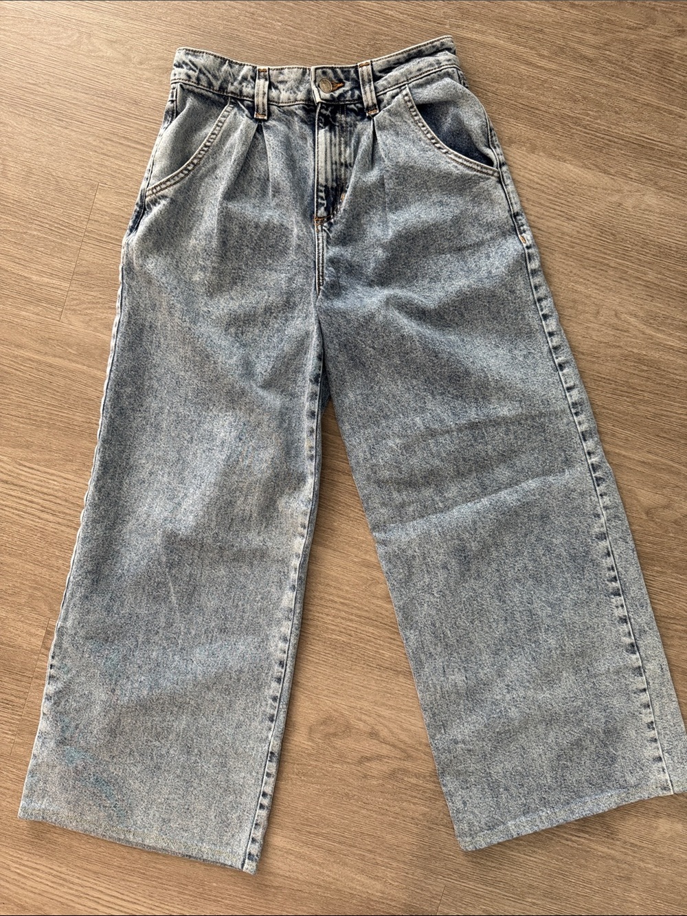 Forever 21 Light Blue Wide-Leg Jeans